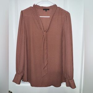 Adrianna Papell Rust Patterned Blouse